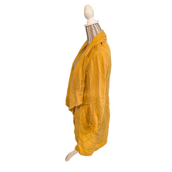 Max Jeans Mustard Color Tencel Drape Long Length Jacket Size S - Picture 7 of 8